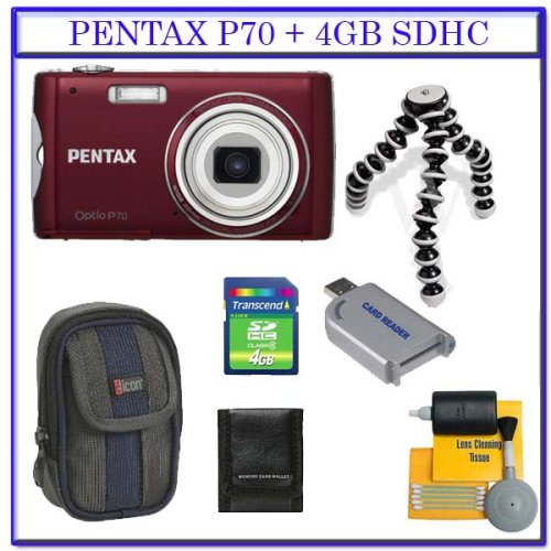 Pentax Optio P70 12MP + Willoughby's 4GB SDHC Travelers Package